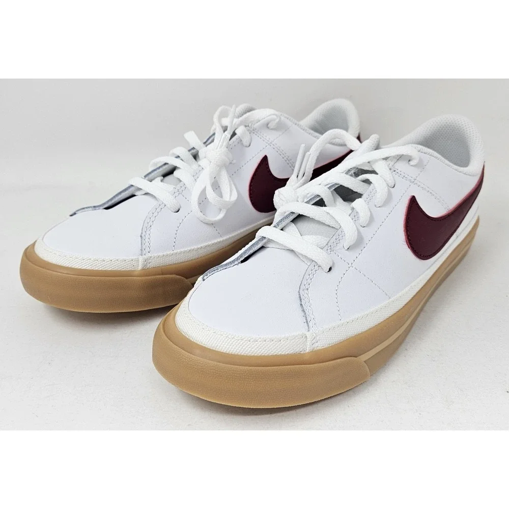 Nike Court Legacy White /Team Red/Gum Shoes DA5380-132 Size 6.5Y EUC! No Box